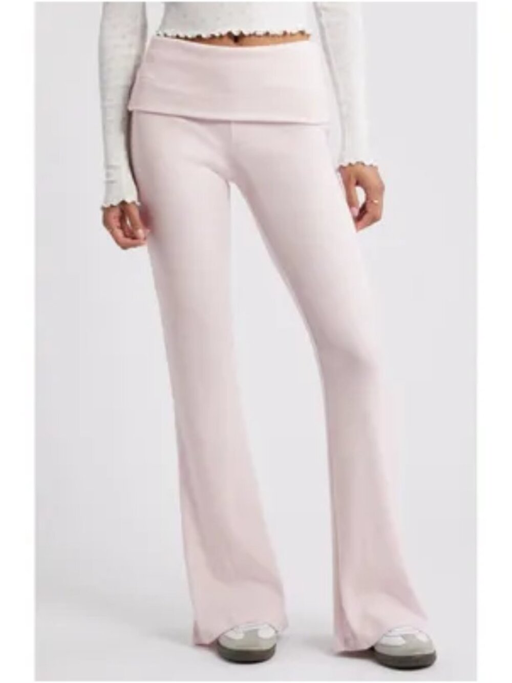 BP. Cozy Flare Rib Pants in Pink Size X-Small